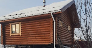 Баня из оцилиндрованного бревна под ключ в Батайске - от 133809 рублей